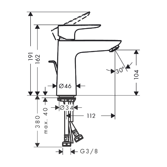 enorocna armatura za umivalnik talis e zlata 71710990 hansgrohe topdom 3