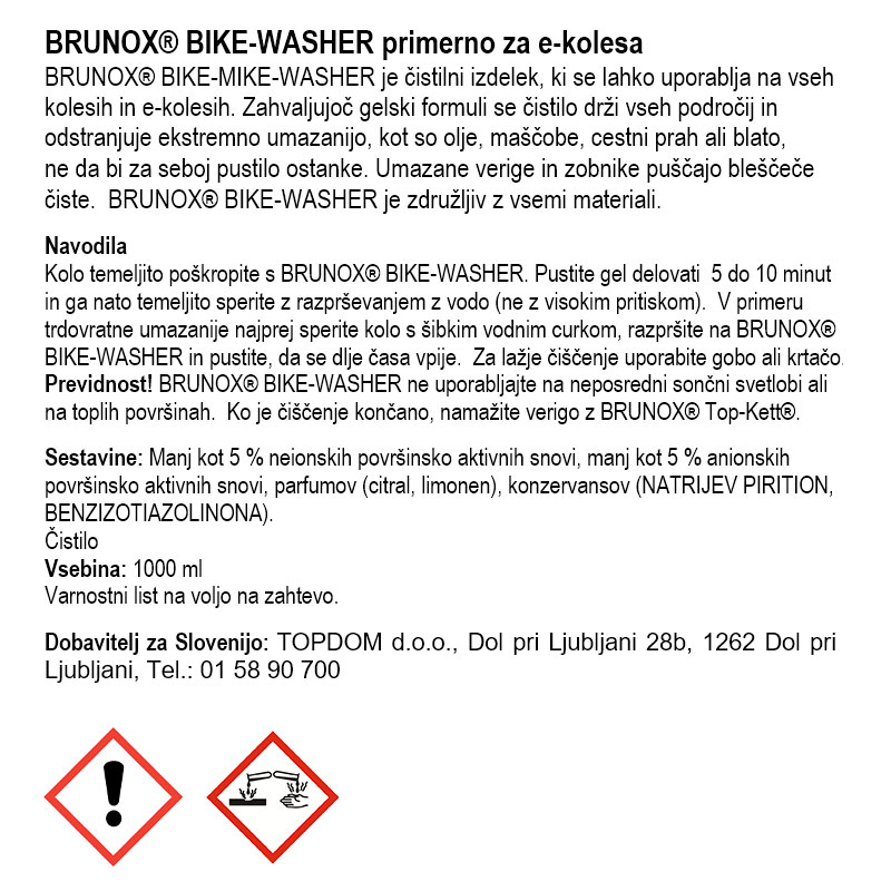BRUNOX BIKE WASHER S PRŠILOM 1L ČISTILO ZA KOLESA 4
