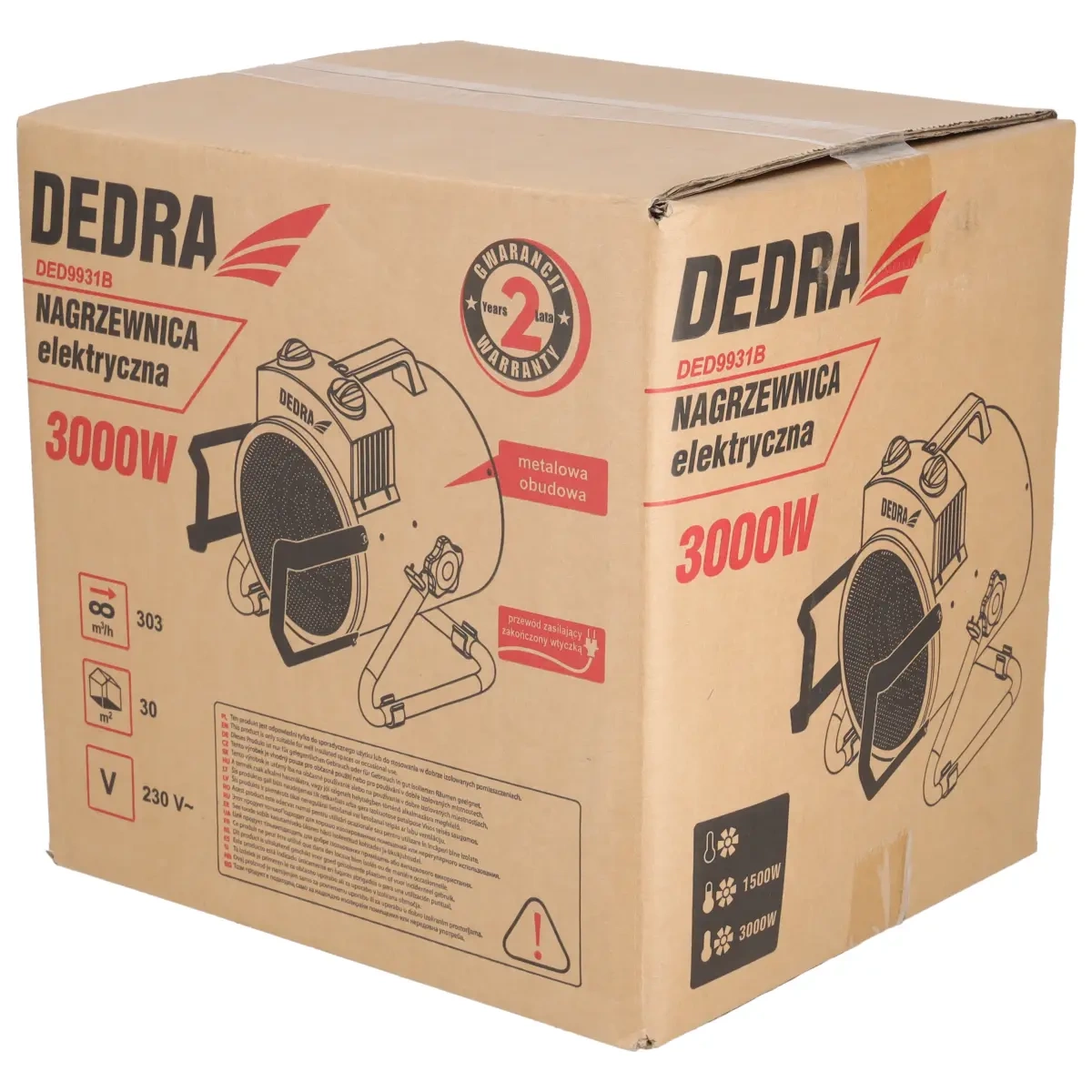 ELEKTRIČNI GRELNIK 3000 W, OKROGEL, ČRN DEDRA DED9931B 7 ELEKTRICNI GRELNIK 3000 W OKROGEL CRN DEDRA DED9931B topdom obnova 6