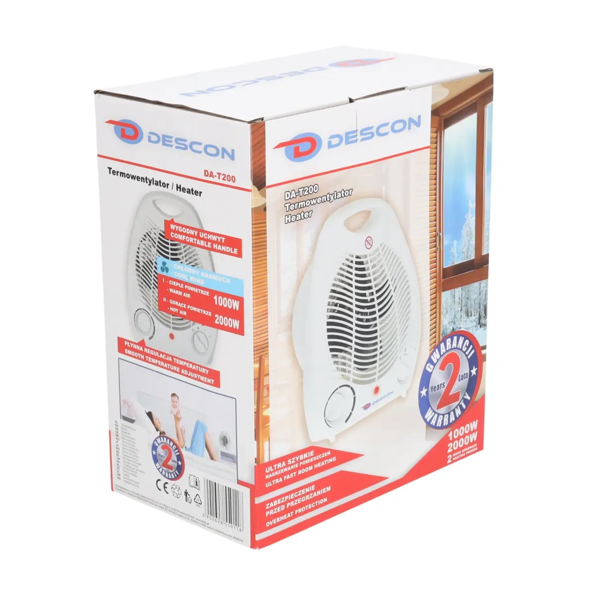KALORIFER VENTILATORSKI S TERMOSTATOM 1000/2000W DEDRA DA-T200 3 KALORIFER VENTILATORSKI S TERMOSTATOM 2000W DEDRA DA T200 topdom obnova 4