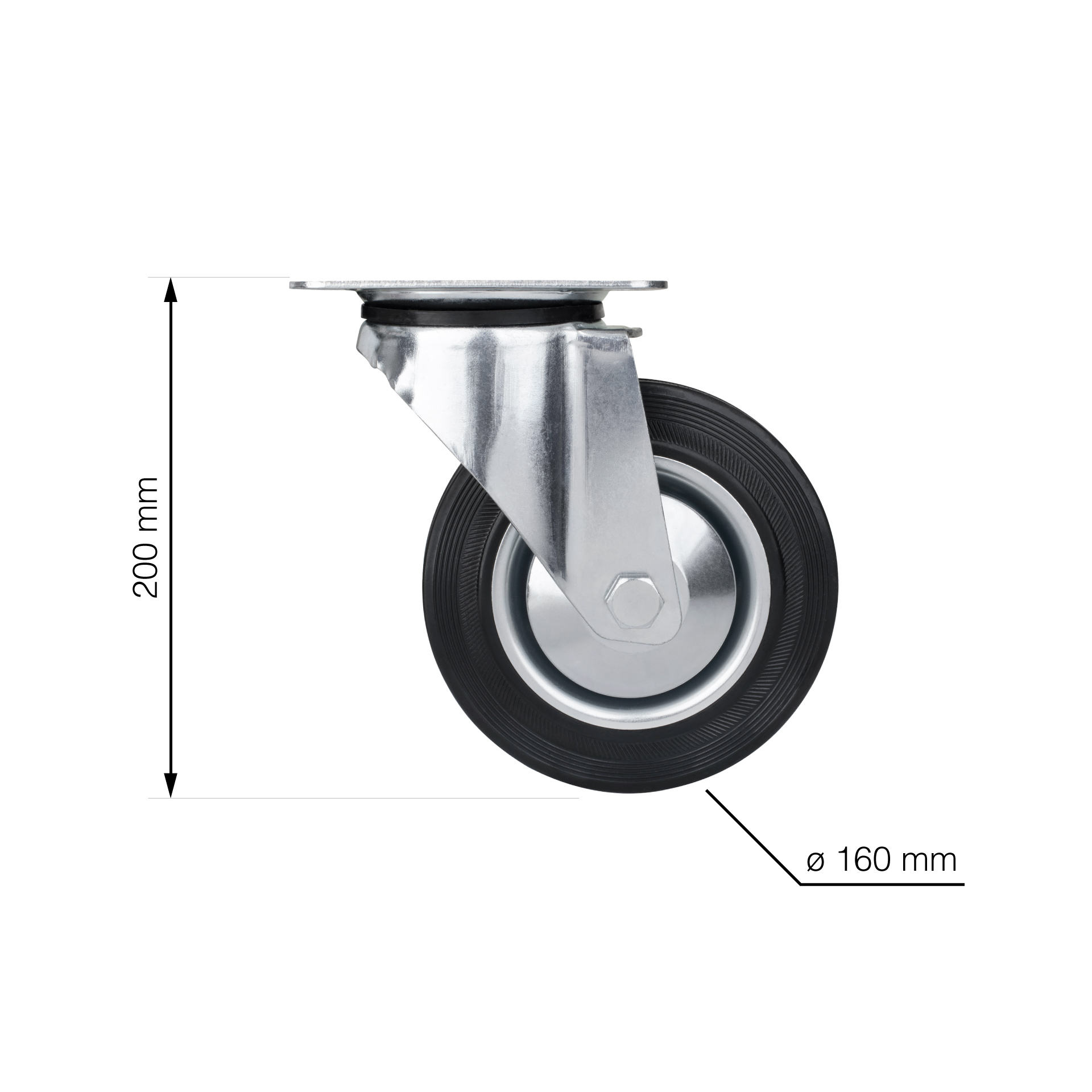 KOLO VRTLJIVO FI 160MM, 135KG ČRNO 4 8592485430455 4