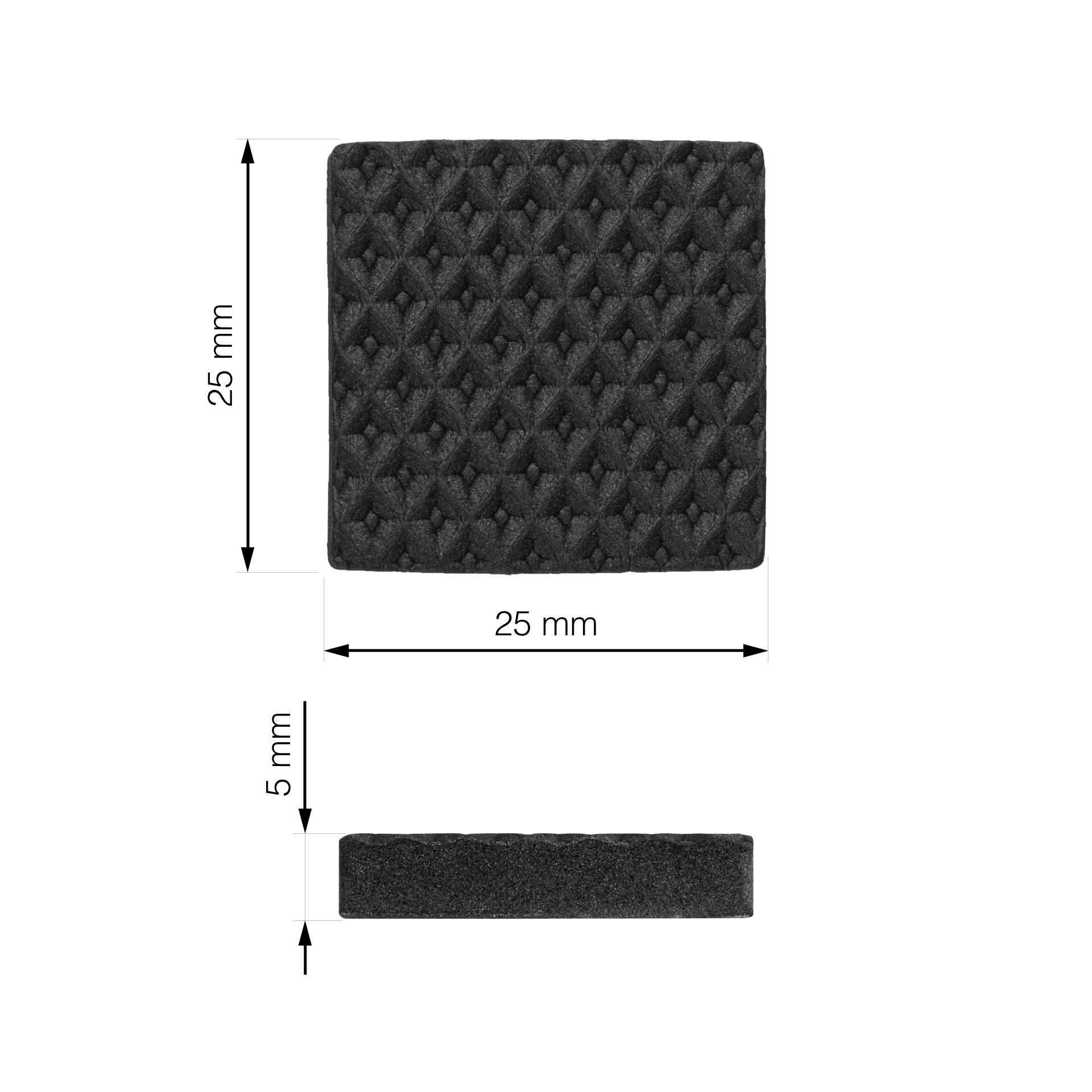 PODLOŽKA PENA KVADRAT ČRNA 25X25X5 8KOS 3 8592485852028 3