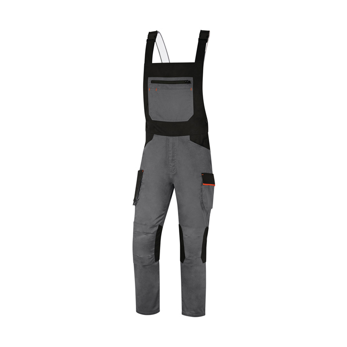 HLAČE Z NARAMNICAMI M2SA3 FARMER SIVE, DELTAPLUS