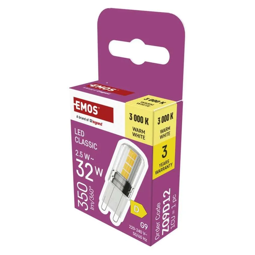 SIJALKA LED JC 2,5W G9 WW350LM EMOS ZQ9D12