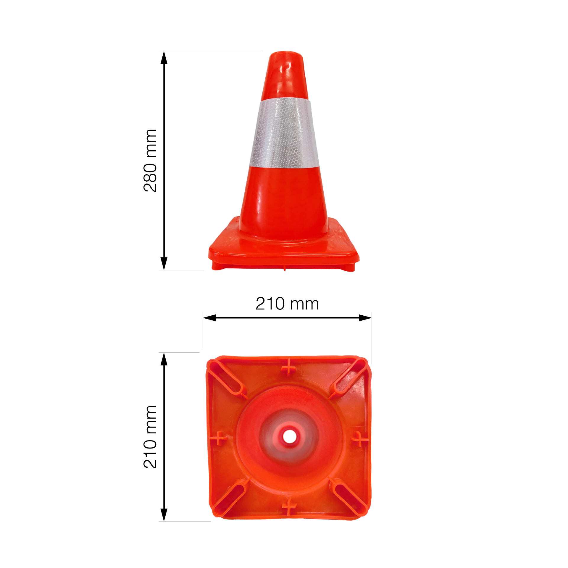 STOŽEC CESTNI RDEČE BEL 32CM 2 Stozec cestni eobnova 11