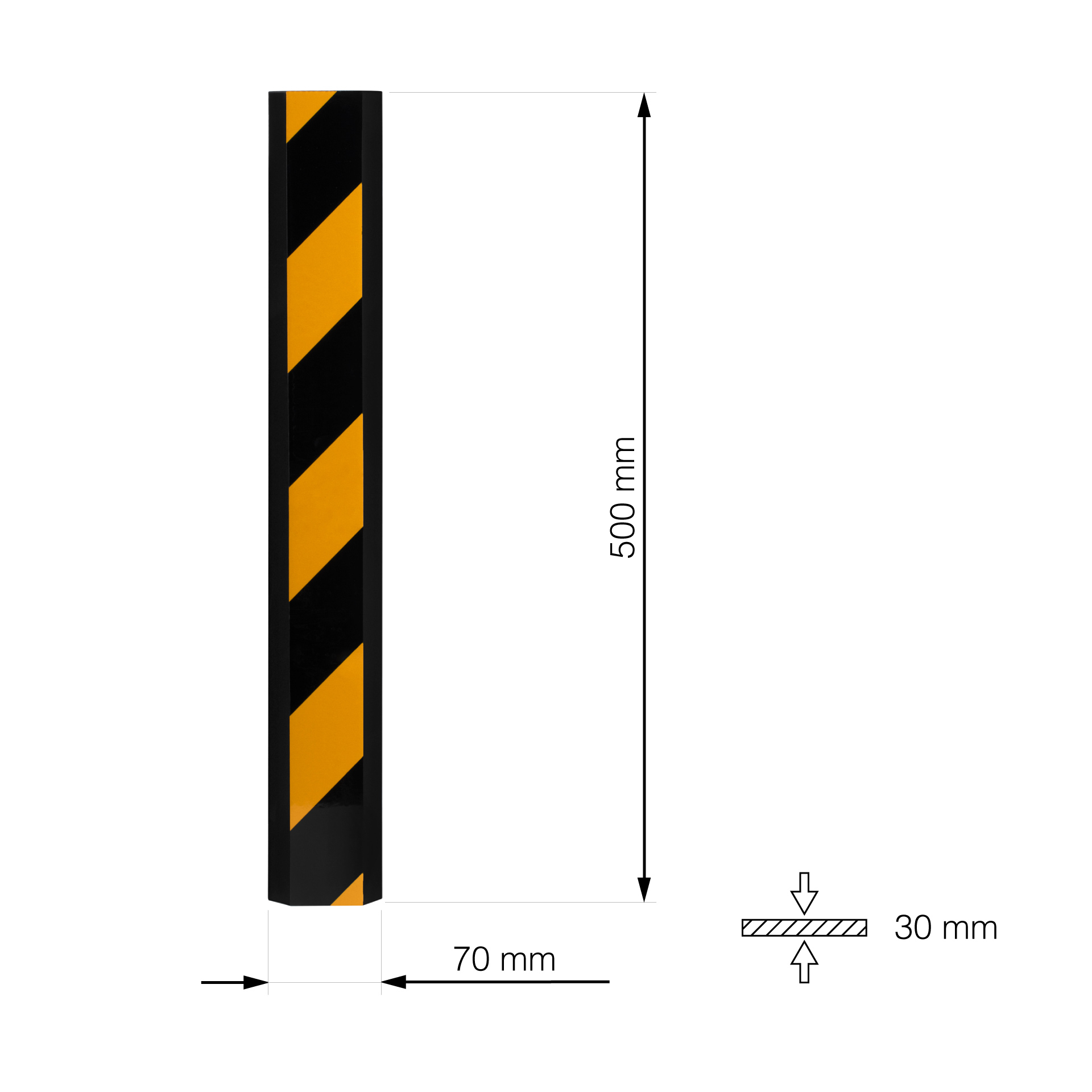 TRAK ZAŠČITNI PENASTI OZNAČEVA 500X200MM ČRNO RUMEN ROB 2 Trak zascitni penasti eobnova 5