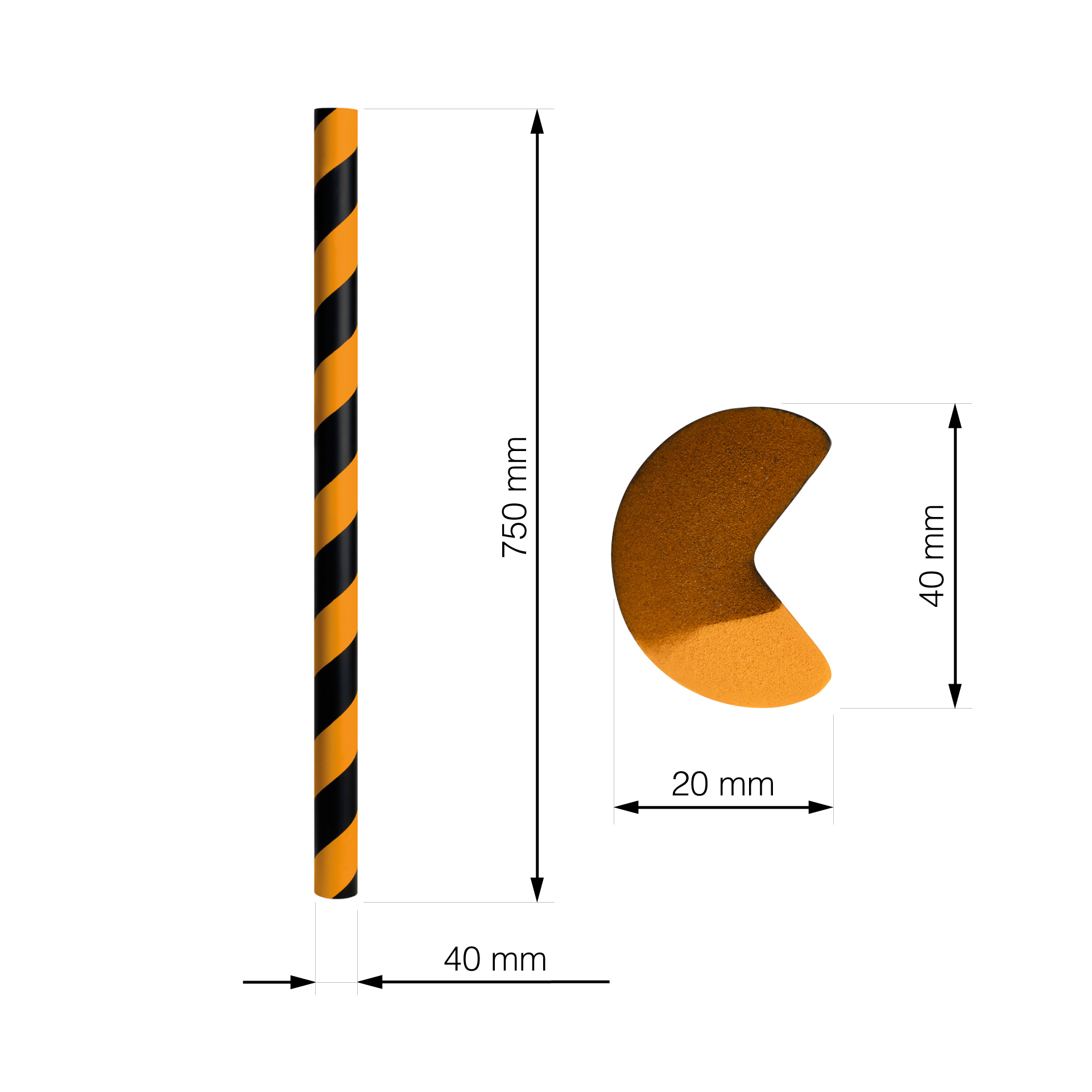 TRAK ZAŠČITNI PENASTI OZNAČEVA 750X40MM ČRNO RUMEN ROB 2 Trak zascitni penasti eobnova 8
